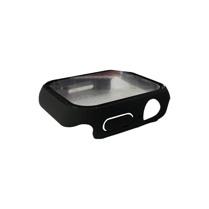 秋葉館セレクト Apple Watch 1/2/3 42mm用ガラスフィルム一体型保護ケース ブラック [HA-APW42MM-FGFCASE-BK]