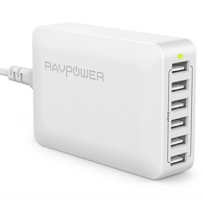 RAVPOWER ＜箱ダメージ品＞RAVPower USB充電器 (60W 6ポート) ホワイト [RP-PC028-WH]