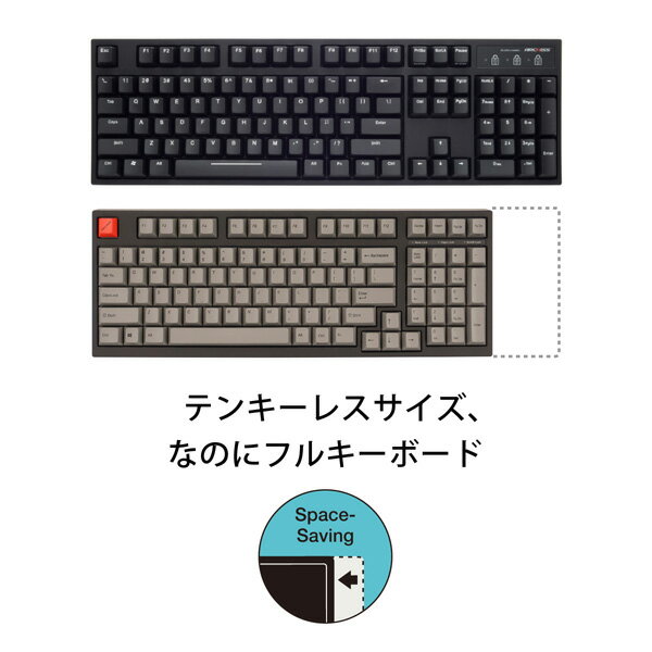 【新品】アーキサイト ARCHISS Maestro2S ゲーミング メカニカル スペースセービングフルキーボード 英語（US ANSI)配列 黒ボディ・グレーキーキャップモデル 茶軸 AS-KBM98/TGB (ASKBM98TGB) [ゲーミングキーボード ゲーミング eスポーツ]