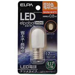 樂天商城 - ELPA LED電球 「ナツメ形」（電球色・口金E17）　LDT1L-G-E17-G111 LDT1LGE17G111