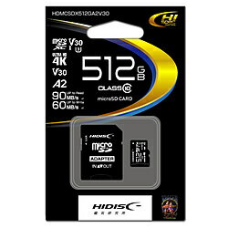 超高速MCSDカード512GBアダプター付き規格：SDXC容量：512GBスピードクラス：Class 10 UHS-I speed class3, v30,A2R/W：UP to 90/60ファイルシステム：exFATその他：CPRM対応、...