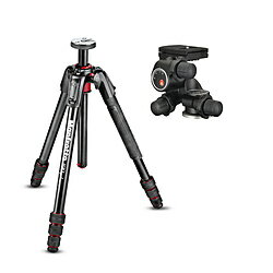 Manfrotto 190go!アルミニウム4段三脚+410ギア付き雲台キット ブラック JP-MK190GA4-410 JPMK190GA4410