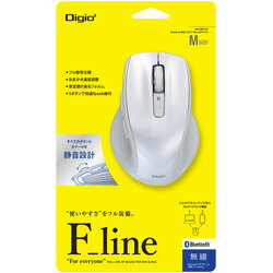 Nakabayashi ワイヤレスBlueLEDマウス［Bluetooth・Win／Mac］Flineシリーズ Mサイズ 5ボタン MUS-BKF146W ホワイト [5ボタン] MUSBKF146W