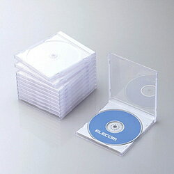 ELECOM(エレコム) CD／DVD／Blu-ray対応収納ケース　（1枚収納×10セット・ホワイト）　CCD-JSCN10WH CCDJSCN10WH