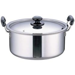 遠藤商事 SAステンレス プラ柄 厚板実用鍋 22cm ＜AZT0722＞ ［IH対応］ AZT0722