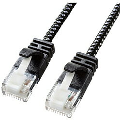 Lan （~5 m） - SANWA SUPPLY(サンワサプライ) LANケーブル ［カテゴリー6A /3m /スタンダード］　つめ折れ防止 細径メッシュ KB-T6AME-03BKW ブラック＆ホワイト [ケーブル長:3m] KBT6AME03BKW