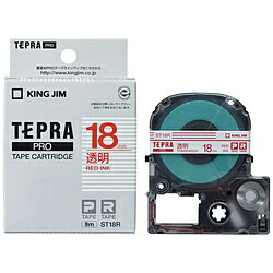 King Jim （Tepra） - キングジム 透明ラベルテープ 「テプラPRO」（透明テープ/赤文字/18mm幅） ST18R ST18R