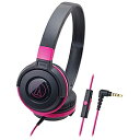 audio-technica(オーディオテクニカ) ATH-S100iS BPK(ブラックピンク)【リモコン マイク対応】【本体200g以下】 密閉型ヘッドホン ATHS100ISBPK