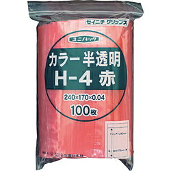 樂天商城 - 生産日本社 「ユニパック」　H-4　赤　240×170×0.04　100枚入　H4CR H4CR