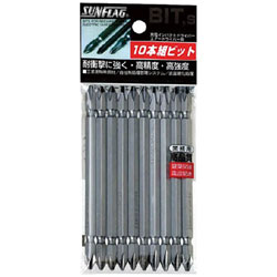 新亀製作所 サンフラッグ ブロンズ両頭ビット10本組 ＃2×110 ASV-2110M-2-110 ASV2110M2110