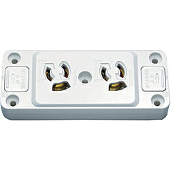 明工社 抜け止め接地ダブルコンセント ME8631 ME8631