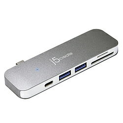 J5 JCD388　［USB-C オス→メス USB-C/SDカードスロット /micro SDカードスロット /USB-Ax2］　Ultra Drive Mini Dock 6-in-1 JCD388
