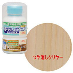 ■乾くと硬い塗膜ができるので、実用的なものにも使えます。■食品衛生法に適合しているので、お子様のおもちゃや食卓にもお勧めです。■食品衛生法に適合しているため、乾燥後は食器として使用できます。■塗りにくくてニスをうすめる場合やハケの洗浄には、水（水道水）を使います。【ご注意点】※色物は塗り重ねると色が濃くなりますが、下地が見えなくなることはありません。※油性塗料やラッカー塗料の上に塗ることはできません。※作品を食器として使用する場合は、1ヶ月ほど乾燥してからご使用ください。 色つや消しクリヤー本体サイズ(H×W×D)97×43×43mm本体重量0.17kg電源・消費電力130ml付属品塗り面積（2回塗りでの参考値）：1.4m2（たたみ0.9畳分）用途屋内の木部、木の工作品、家具、木製食器など臭いが少なく安全な屋内用ニス。