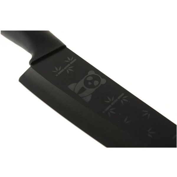 フォーエバー 彫刻黒セラミック三徳包丁パンダ 黒柄 黒 NNCB-16PNDBK NNCB16PNDBK