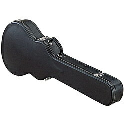 エレキギター(レスポールタイプ)用ハードケース ブラックレザー ミシン縫い アーチドトップ クローム金具使用 約3.5Kgギター用ケース