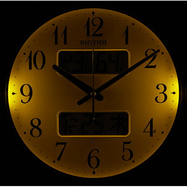 リズム時計 CITIZEN 電波掛時計  暗所自動ライト点灯 温度・湿度表示付 「フィットウェーブリブA04」 8FYA04SR06 8FYA04SR06 [2]