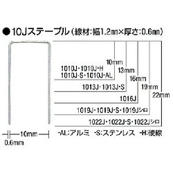マックス ステンレスステープル　肩幅10mm　長さ16mm　5000本入り　1016JS 1016JS