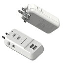 カシムラ 国内タップ Aタイプ AC3P USB2P 3.4A WH 折りたたみ WM9 [振込不可]