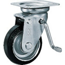 オーエッチ工業 OHJB-75 OH プレスキャスター 自在ブレーキ付 ゴム車 75mm OHJB75