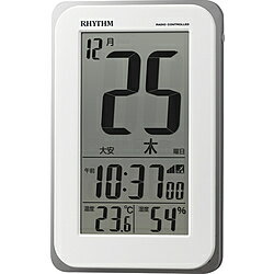 リズム時計 目覚まし時計 【フィットウェーブカレンダーD139】 白 8RZ139SR03 ［デジタル /電波自動受信機能有］ 8RZ139SR03