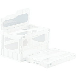 三甲 フタ一体型折りたたみコンテナー マドコンライト 51.3L スライドロック付 ホワイト SKMLO-C-50B-WH SKMLOC50BWH