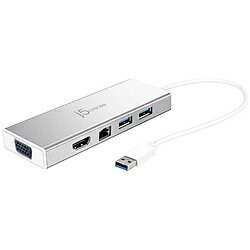 J5 JUD380 USB3.0 Dual Display対応ミニドッキングステーション HDMI ＆ VGA / Gigabit Ethernet / USB HUB JUD380