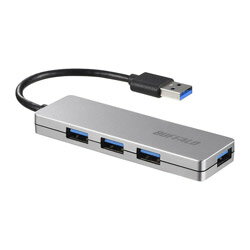 BUFFALO(バッファロー） BSH4U128U3SV USB3.0 4ポートバスパワーハブ シルバー BSH4U128U3SV