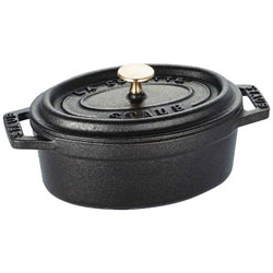 ピコココットオーバル STAUB ホーロー鍋 「ミニピコココットオーバル」（200ml）　40500-111 ブラック 【864】