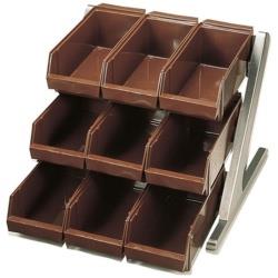 遠藤商事 SA18-8デラックス オーガナイザー 3段3列（9ヶ入） ブラウン ＜EOC073＞ EOC073