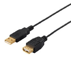 BUFFALO(バッファロー) USB2.0延長ケーブル (A to A) スリム 2m ブラック BCUAASM220BK BCUAASM220BK