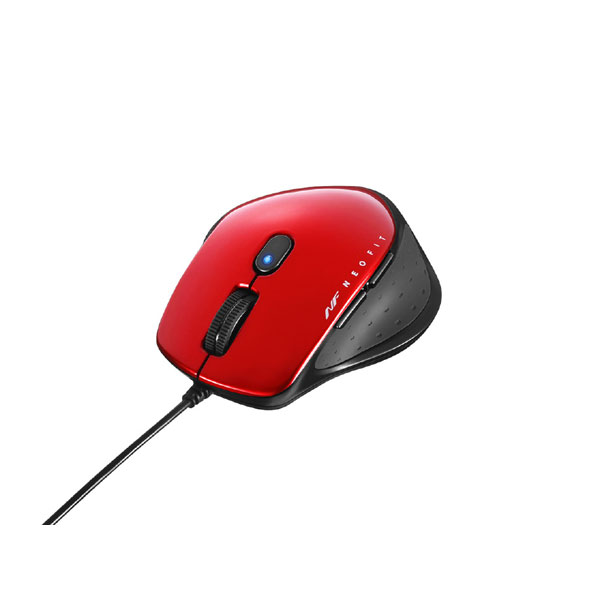 BUFFALO(バッファロー） BSMBU518SRD　有線BlueLEDネオフィットマウス Sサイズ[USB・5ボタン・レッド] BSMBU518SRD 3