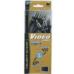 ELPA 3.0mピンプラグケーブル（ピンプラグ+ステレオ音声⇔ピンプラグ+ステレオ音声）CO-154 CO154