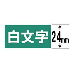 CASIO(カシオ) XR-24AGN (ネームランド/白文字テープ/24mm幅/緑テープ/白文字） XR24AGN
