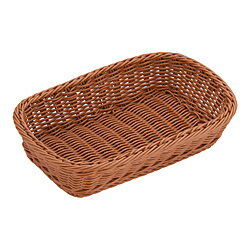 Instruments For Bread - 萬洋 樹脂バスケット 角長 30cm ナチュラル(茶) ＜WBS2403＞ WBS2403