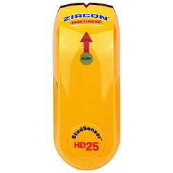 壁裏探知器、安価モデルです。壁裏の間柱の両端を探知し、それによって柱の中心を見つけます。壁厚19mmまで探知可能です。仕様●9V角形アルカリ乾電池1個使用。●本体重量： 71g（電池抜き）。●保管温度： -29度～66度。●操作温度： -7度～41度。●耐水性。材質●本体： プラスチック製。壁裏探知器、安価モデルです。