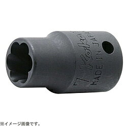 ●ソケット内部に切られた特殊なツイスト形状により完全に角がつぶれてしまったようなボルト/ナットにもガッチリ食い付き、取り外すことが出来る専用ソケットです。●破損したボルト/ナット以外にもキャップボルトやスタッドボルト、その他特殊形状のボルト等、サイズが合えば様々なボルト/ナットに対応可能です。■品番： 2127-9.5■規格： 9.5mm ■差込角： 1/4インチ 6.35mm ■D1（mm）： 13.8 ■D2（mm）： 13 ■l（mm）： 10 ■l（mm）： 23「Ko-ken」はソケットレンチの専門メーカーとして再良質の工具を常に追求し、ユーザーニーズに応えています。