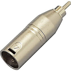 マイクや器材関係に必要なバランス系用のキャノン・ケーブルのXLR(オス) - RCA(オス)、キャノン・ケーブルからオーディオAMP等へ接続する変換プラグです。メーカー側の意匠変更により、予告なく外観上のデザイン・カラー等が変わる場合がございますオーディオ変換用プラグ