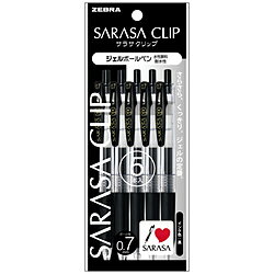 ゼブラ ボールペン 5本セット パック入り SARASA CLIP(サラサクリップ) 黒(インク色：黒) P-JJB15-BK5 ［0.7mm］ PJJB15BK5