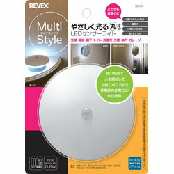 ●暗い場所で人が近づくと、0.6W白色LEDが自動で点灯。点灯時間は約15秒（夜間AUTOモード）●停電時や災害時に明かりが必要な時に安心（常時点灯モード）●どこにでも設置できます。・ケース背面にマグネット内蔵で、鉄骨、鉄製ドアやスチール家具に取付できます。・壁面に刺したプッシュピンなどに吊り下げできます。・付属のネジで取付できます。・台の上などに置くだけでも使用できます。●防水規格　IP44相当　※屋外で使用する場合は軒下に設置してください。●センサー感知範囲 左右約120°、上下約85°、感知距離3m～5m（1.5m設置時）　※感知範囲は季節や設置場所の状況により変わります。●感知可能範囲照度　10ルクス以下で点灯（明るい場所では感知しません）　約15秒間本体サイズ(幅×高さ×奥行)mmΦ110×D50mm重量約88g電球種類LED電球ライトの色白色点灯時間15秒間/90秒間人感センサー人感センサー有照度(明るさ)センサー照度センサー有センサー検知範囲左右約120°、上下約85°、3～5m（1.5m設置時）点滅機能(センサーライト)点滅機能無防水仕様IP44相当取り付け方法磁石貼り付け、置き型、吊り下げ電源単3形アルカリ乾電池3本（別売）電池寿命夜間AUTO：約12か月1日10回（15秒間/1回）動作時、気温20℃ 常時点灯：連続使用で約40時間仕様1電源スイッチ：夜間AUTO　/　OFF　/常時点灯（切換式）仕様2材質：ABS樹脂・PS樹脂暗い場所で人を感知して自動で点灯・消灯！停電時の非常灯に！安心便利！