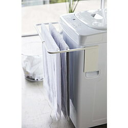 山崎実業 マグネット伸縮洗濯機バスタオルハンガー　プレート　ホワイト(Magnet Bath Towel Hanger) ホワイト 4875 4875