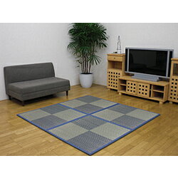 イケヒコ ユニット畳　ニールBL U畳 12枚セット（／82×82×1.7cm／連結ジョイント付き） ブルー 8629550 8629550