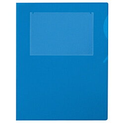 セキセイ AD-2406 アドワン　ワイド＆ハーフフォルダー　タイトルポケット付　A4　ブルー AD2406