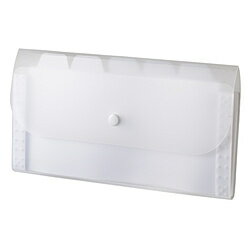 長3封筒サイズのドキュメントホルダー持ち運びに便利なスリムタイプ■カバンの中の伝票等を、分類整理■伝票等(DM、通帳、領収書)の小物の分類整理に最適■検索しやすく伝票等の出し入れがスムーズ■一時的な資料の収納に便利な内ポケット付！■5仕切6ポケットで分類整理■間口が大きく開くから伝票等がとりだしやすく、伝票を入れたまま検索できます仕様1■本体サイズ：縦130×横251×背幅10mm■単品重量：63g長3封筒サイズのドキュメントホルダー持ち運びに便利なスリムタイプ