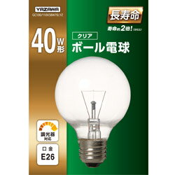 ヤザワ ボール電球40W形クリア 長寿命 φ70　GC100/110V38W70LYZ　口金E26 ［E26 /...