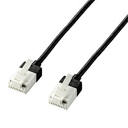 ELECOM(エレコム) LANケーブル Cat6A スーパースリム ツメが折れない 5m ブラック RJ45コネクタ 10Gbps RoHS指令準拠(10物質) ブラック LD-GPASST/BK50 ［5m /カテゴリー6A /スリム］ LDGPASSTBK50