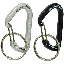 カラー：ブラック&シルバー。材質：アルミニウム。いろいろな道具の吊り下げに。一部登山用カラビナと同じ製法『冷間製法』で作られていますので、従来製法より堅牢です。