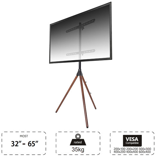 JAPANNEXT モニタースタンド [1画面 /32～65インチ] トライレッグ 三脚式 JN-3265-TRIWOOD JN3265TRIWOOD 【864】 [3]