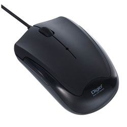 Nakabayashi MUSUKT124BK（3ボタン・ブラック） 有線BlueLEDマウス［USB・Mac／Win］ 静音 MUSUKT124BK  