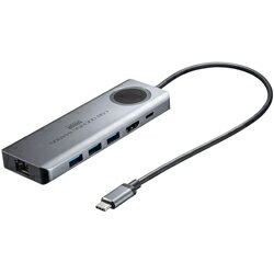 USB3.2 Gen2の超高速転送速度10Gbpsに対応し、HDMI 4K/HDR出力・PD給電にも対応するType-C接続のドッキングステーション。PDの高速充電を視覚的に確認できる便利な電圧・電流チェッカー搭載。「USB3.2 Gen2対応Type-Cドッキングステーション」●USB3.2 Type-Cケーブル1本の接続で周辺機器を一括接続できるドッキングステーションです。●高画質なHDMI 4K/60Hz/HDR出力に対応します。●バスパワー駆動時には消費している電力の総出力値を、PD給電時にはパソコンへの給電状態を確認できる電流値表示機能を搭載。●本製品のPD用USB Type-CポートにPD給電対応アダプタ（パソコンに付属するPD用アダプタなど）を接続することで、本製品経由でパソコン本体に充電することができます。●USB3.2 Gen2（10Gbps）［理論値］の超高速転送速度に対応しています。●Gigabit Ethernet（1000BASE-T）に対応していますので、Gigabitネットワーク環境にも対応でき、USB Type-Cケーブル1本で有線LAN接続をすることができます。●薄型で持ち運びに便利なサイズです。●ケーブル直付けなのでケーブルをなくす心配がありません。※本製品はパソコン本体のUSBポートに直接接続してください。USBハブ、増設のUSBポートではご利用いただけません。※本製品では著作権保護された映像（ブルーレイ映画など）を再生出力することはできません。※DirectX、OpenGL等のAPIは対応しておりません。※クローンモード（ミラーモード）での動画再生は対応しておりません。※本製品の取外し・接続に関して基本的にプラグアンドプレイには対応しておりますが、まれにUSB認識のタイミングエラーにより正常に表示しない/動作しない場合があります。再度抜き差ししお試しください。これは本製品の不具合・故障ではありません。※本製品はWindows OS/macOSが動作している状態で使用するものです。システム起動時やBIOS画面では動作しません。（表示しません）※本製品はUSB3.2 Gen2に対応しておりますがUSB3.2 Gen2の理論値（10Gbps）の転送速度を保証するものではありません。※本製品のUSB AポートにはUSB3.2 Gen2（USB 3.1 Gen1/USB3.0/USB2.0）規格の機器を接続できますが、転送速度はUSB3.2 Gen2（USB 3.1 Gen1/USB3.0/USB2.0）の転送速度になります。※本製品のUSBハブポートにUSBデバイスを接続する際、一瞬画面が消えることがありますがこれは本製品の仕様です。※本製品はUSBポートから映像・LAN信号・オーディオ信号などを変換し出力・入力するものでありパソコンの性能に大きく左右されます。必ず対応機種以上のパソコン環境にてご利用ください。※対応機種、対応接続機器・環境の場合であっても正常に動作しないことがあります。USB3.2 Gen2の超高速転送速度10Gbpsに対応し、HDMI 4K/HDR出力・PD給電にも対応するType-C接続のドッキングステーション。PDの高速充電を視覚的に確認できる便利な電圧・電流チェッカー搭載。「USB3.2 Gen2対応Type-Cドッキングステーション」