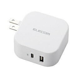 ELECOM(エレコム) USB Type-C 充電器 PD対応 合計出力32W タイプC ×1 タイプA ×1 【 iPhone iPad Galaxy Xperia AQUOS OPPO Android各種 Nintendo Switch 他 】 Type C USB-C ACアダプター コンセント ホワイト MPA-ACCP20WH MPAACCP20WH [振込不可] [代引不可]